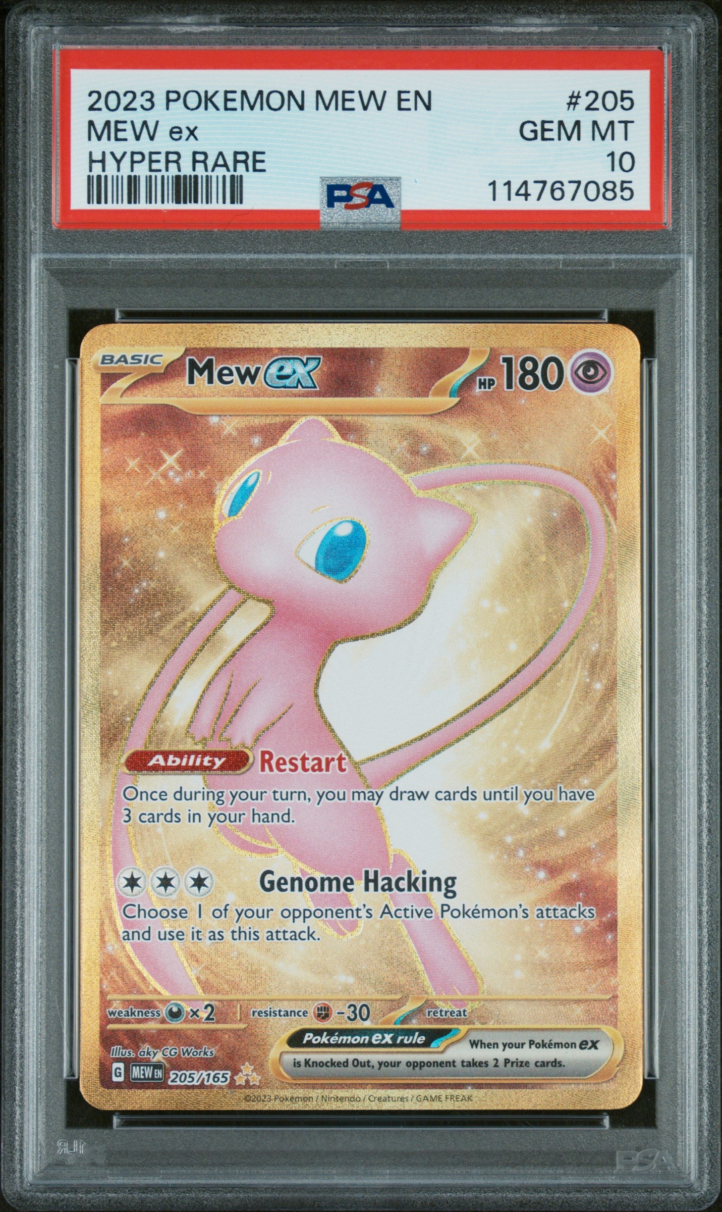 PSA GEM MT 10 - 2023 POKEMON MEW EN-151 #205 MEW ex HYPER RARE - PokéBox Australia