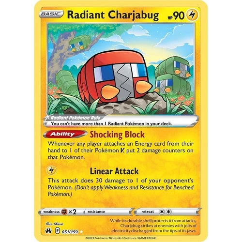Radiant Charjabug (051/159) (Crown Zenith) - PokéBox Australia