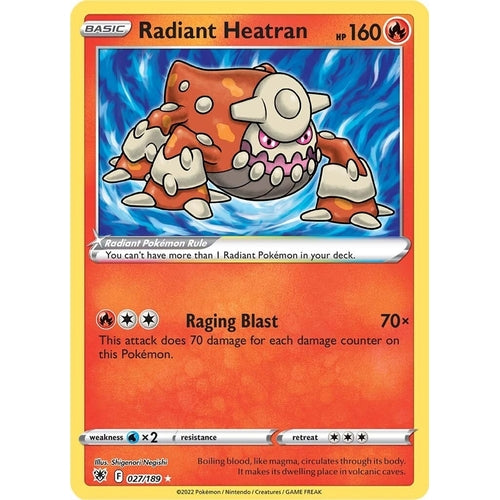 Radiant Heatran (027/189) (SWSH10: Astral Radiance) - PokéBox Australia
