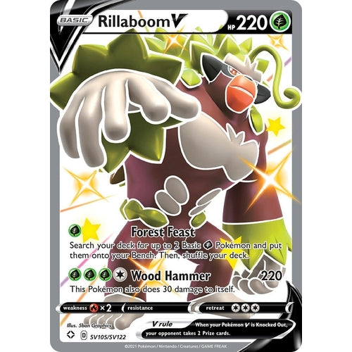 Rillaboom V (SV105/SV122) (Shining Fates: Shiny Vault) - PokéBox Australia