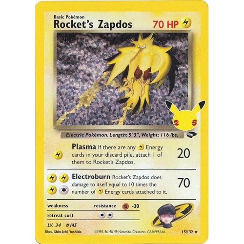 Rocket's Zapdos (15/132) (Celebrations: Classic Collection) - PokéBox Australia
