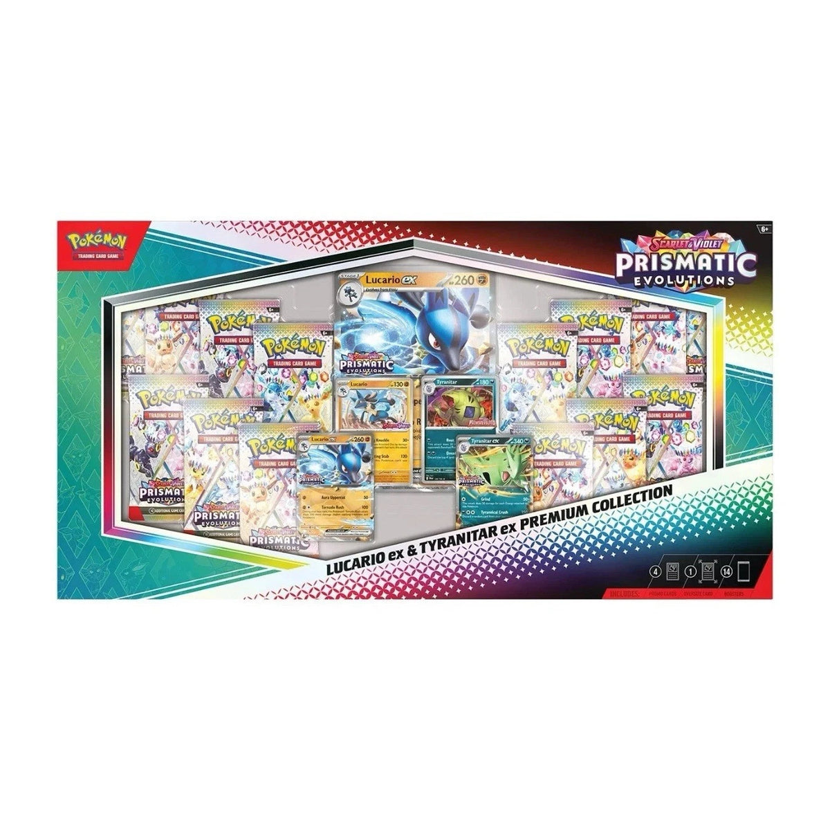 POKÉMON TCG Scarlet & Violet 8.5: Prismatic Evolutions Lucario & Tyranitar Premium Collection - PokéBox Australia