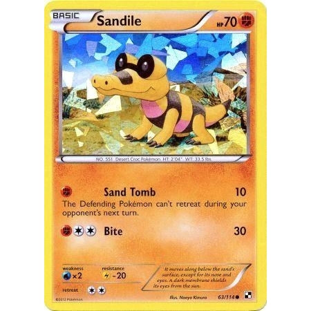 Sandile - 63/114 (Cracked Ice Holo) (063/114) (Miscellaneous Cards & Products) - PokéBox Australia