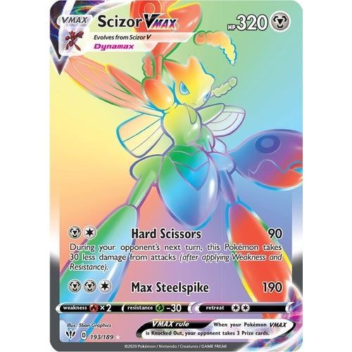 Scizor VMAX (Secret) (193/189) (SWSH03: Darkness Ablaze) - PokéBox Australia