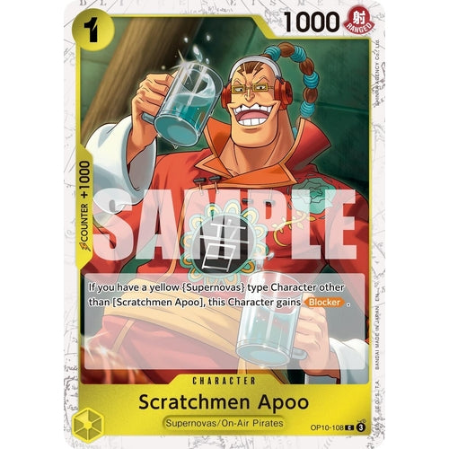 Scratchmen Apoo - OP10 - 108 (Pirate Foil) (OP10 - 108) (Premium Booster - The Best - Vol. 2) - PokéBox Australia