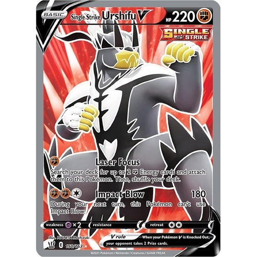 Single Strike Urshifu V (Full Art) (150/163) (SWSH05: Battle Styles) - PokéBox Australia