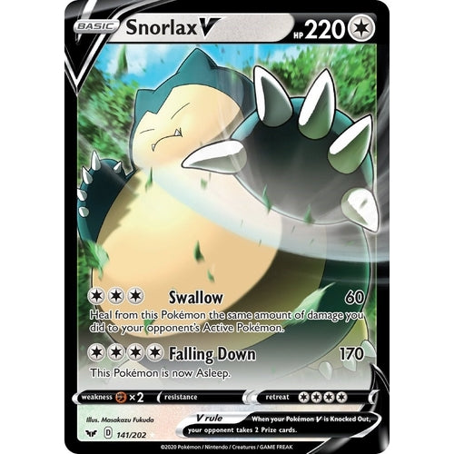 Snorlax V (141/202) (SWSH01: Sword & Shield Base Set) - PokéBox Australia