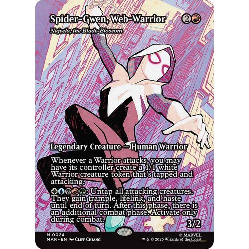Spider - Gwen, Web - Warrior - Najeela, the Blade - Blossom (Borderless) (24) (Marvel Eternal - Legal) - PokéBox Australia