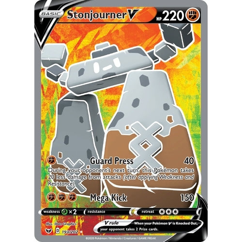 Stonjourner V (Full Art) (193/202) (SWSH01: Sword & Shield Base Set) - PokéBox Australia