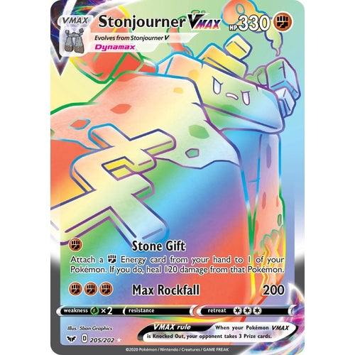 Stonjourner VMAX (Secret) (205/202) (SWSH01: Sword & Shield Base Set) - PokéBox Australia