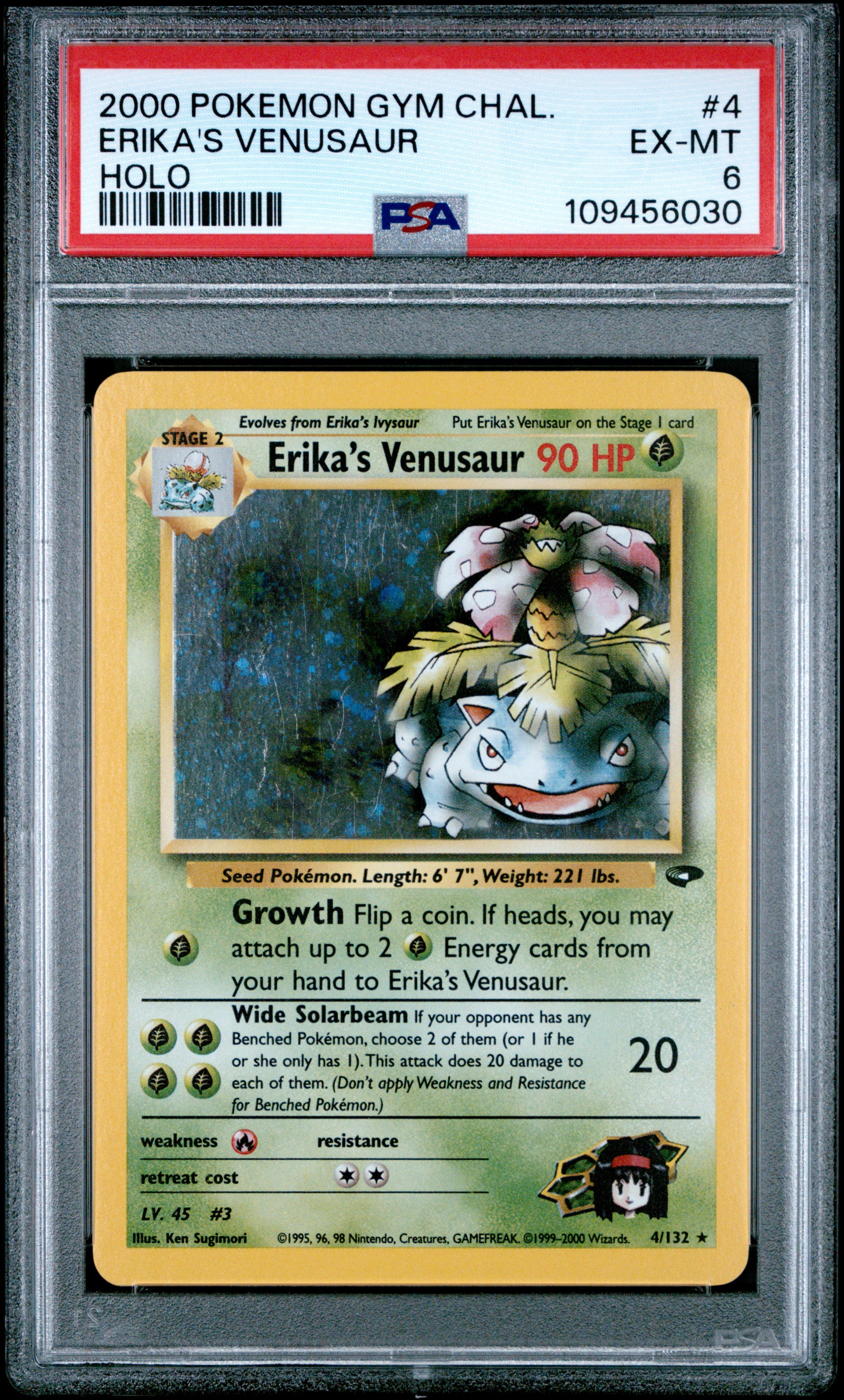 PSA EX-MT 6 - 2000 POKEMON GYM CHALLENGE #4 ERIKA'S VENUSAUR HOLO - PokéBox Australia