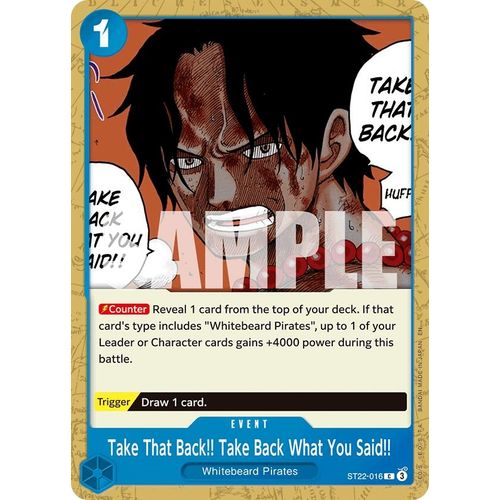 Take That Back!! Take Back What You Said!! (ST22 - 016) (Starter Deck 22: Ace & Newgate) - PokéBox Australia