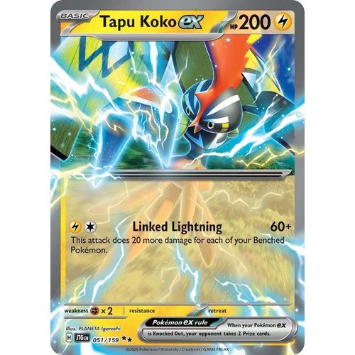 Tapu Koko ex (051/159) (SV09: Journey Together) - PokéBox Australia