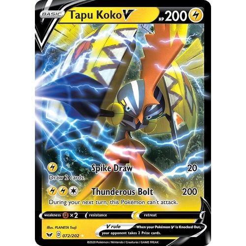 Tapu Koko V (072/202) (SWSH01: Sword & Shield Base Set) - PokéBox Australia