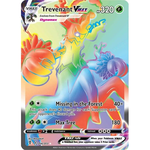Trevenant VMAX (Secret) (206/203) (SWSH07: Evolving Skies) - PokéBox Australia