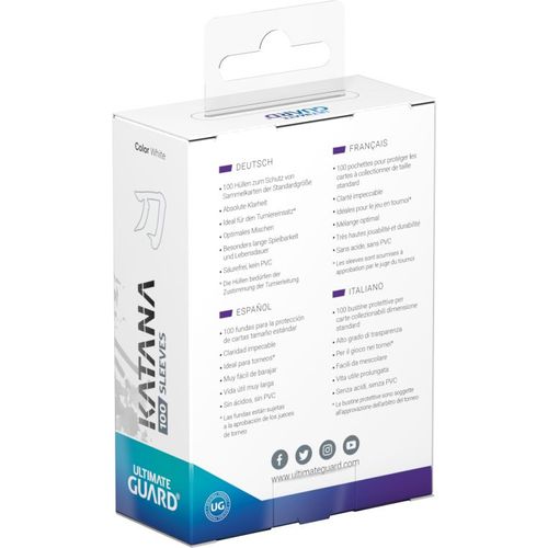 Ultimate Guard Katana Standard Size Sleeves White (100) - PokéBox Australia