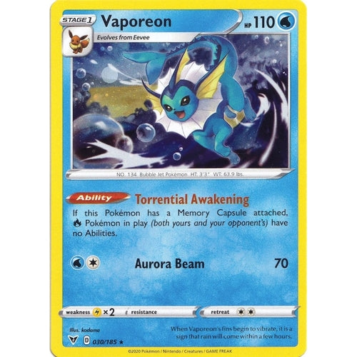 Vaporeon - 030/185 (Cosmos Holo) (030/185) (Miscellaneous Cards & Products) - PokéBox Australia
