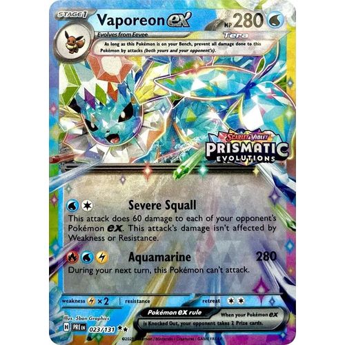Vaporeon ex - 023/131 (Prismatic Evolutions Stamp) (023/131) (Miscellaneous Cards & Products) - PokéBox Australia