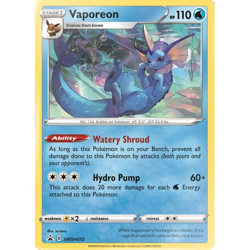 Vaporeon - SWSH072 (SWSH072) (SWSH: Sword & Shield Promo Cards) - PokéBox Australia