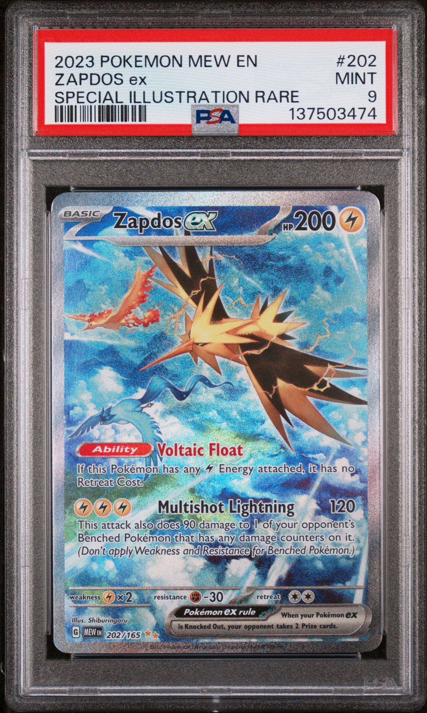 PSA MINT 9 - ZAPDOS ex SPECIAL ILLUSTRATION RARE 2023 POKEMON MEW EN-151 - PokéBox Australia