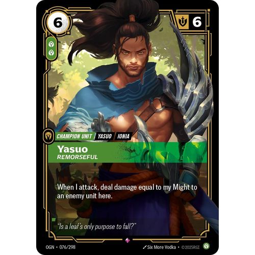 Yasuo - Remorseful (076/298) (Origins) - PokéBox Australia
