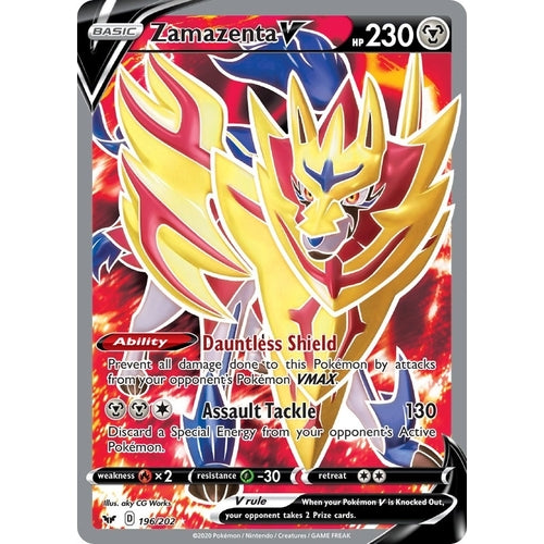 Zamazenta V (Full Art) (196/202) (SWSH01: Sword & Shield Base Set) - PokéBox Australia