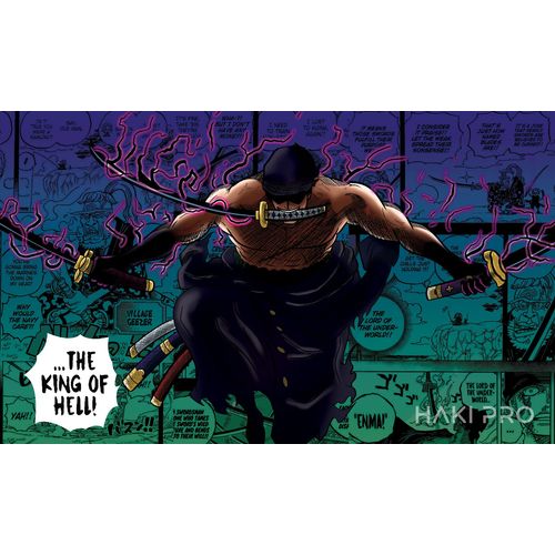 One Piece - Zoro "The King of Hell" - Playmat/Mouse Pad - PokéBox Australia