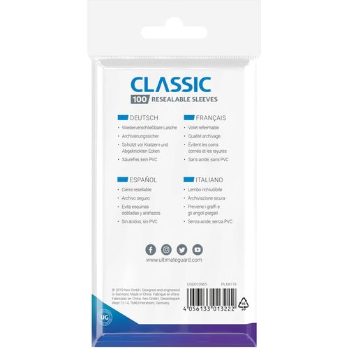 Ultimate Guard Classic Resealable Standard Sleeves (100) - PokéBox Australia