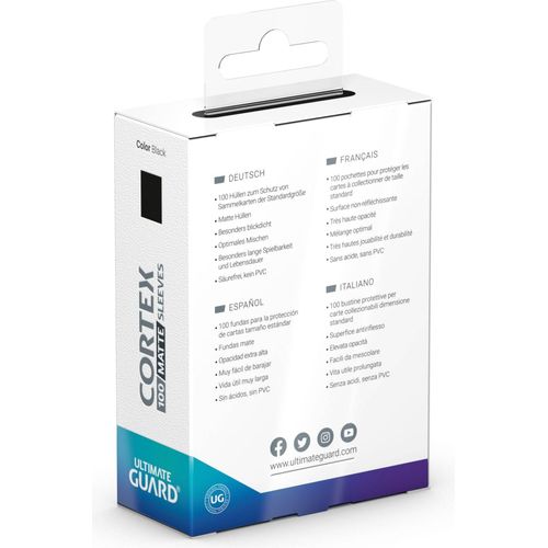 Ultimate Guard Cortex Standard Size Sleeves Matte Black (100) - PokéBox Australia