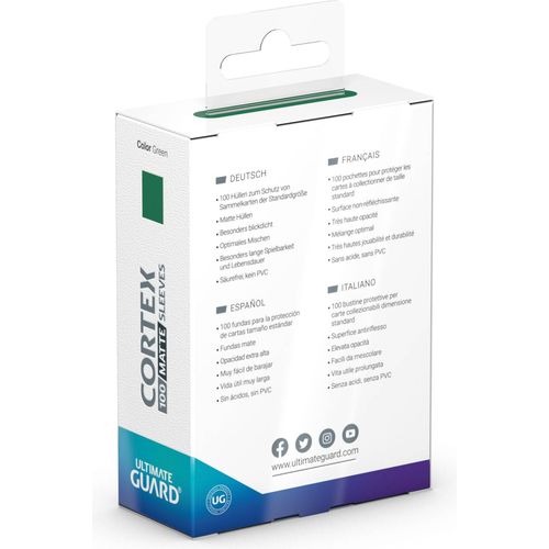 Ultimate Guard Cortex Standard Size Sleeves Matte Green (100) - PokéBox Australia