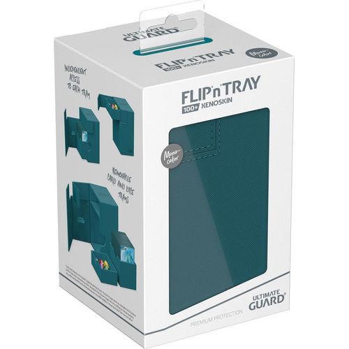 Ultimate Guard Flip n Tray 100+ XenoSkin Monocolor Petrol Deck Box - PokéBox Australia