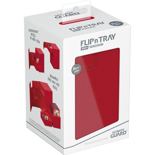 Ultimate Guard Flip n Tray 100+ XenoSkin Monocolor Red Deck Box - PokéBox Australia