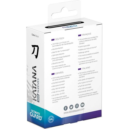 Ultimate Guard Katana Standard Size Sleeves Black (100) - PokéBox Australia