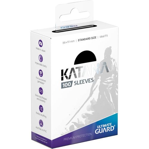 Ultimate Guard Katana Standard Size Sleeves Black (100) - PokéBox Australia