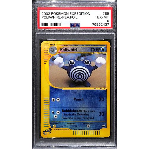 PSA 6 Poliwhirl Reverse Foil 89/165 - 2002 Pokemon Expedition