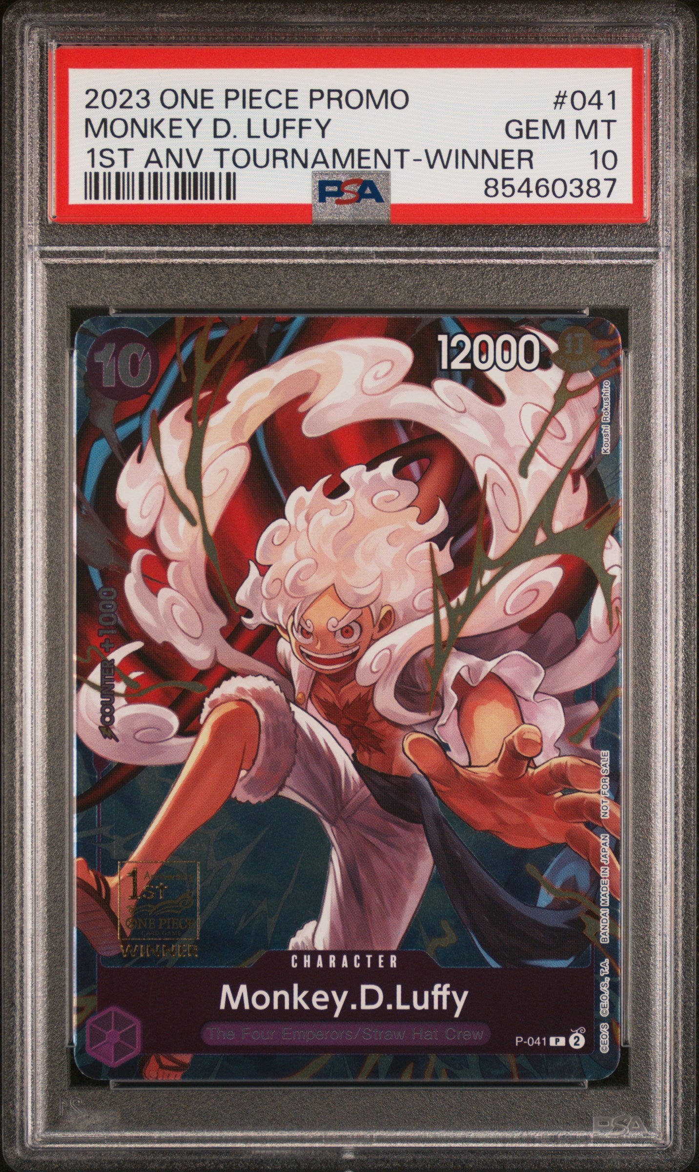 PSA GEM MT 10 - 2023 ONE PIECE PROMOS #041 MONKEY D. LUFFY 1ST ANV TOURNAMENT-WINNER - PokéBox Australia