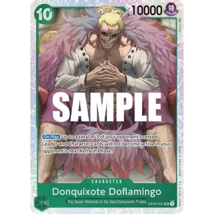 Donquixote Doflamingo OP04-031 SR - One Piece Card Kingdoms of Intrigue - PokéBox Australia