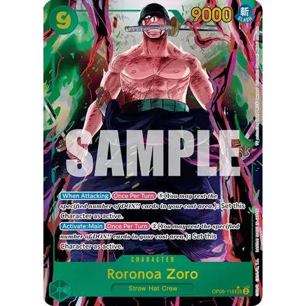 Roronoa Zoro OP06-118 SEC (Alternate Art) - One Piece Card Game Wings of the Captain - PokéBox Australia