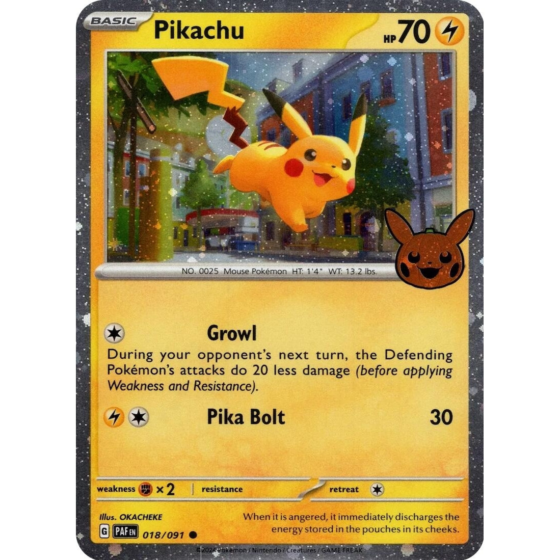 Pikachu - 018/091 (Cosmos Holo) (018/091) (Trick or Trade BOOster Bundle 2024) - PokéBox Australia