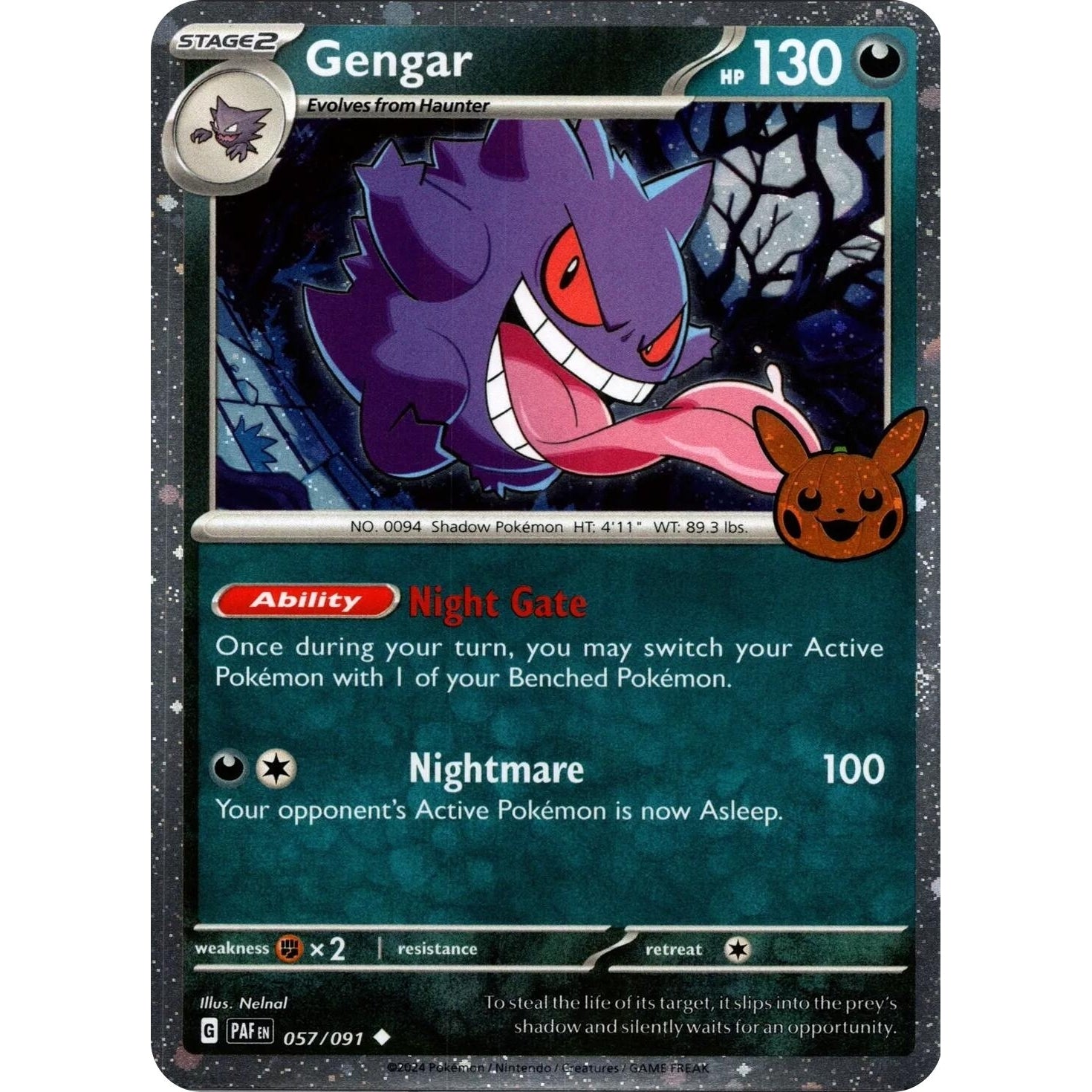 Gengar (Cosmos Holo) (057/091) (Trick or Trade BOOster Bundle 2024) - PokéBox Australia