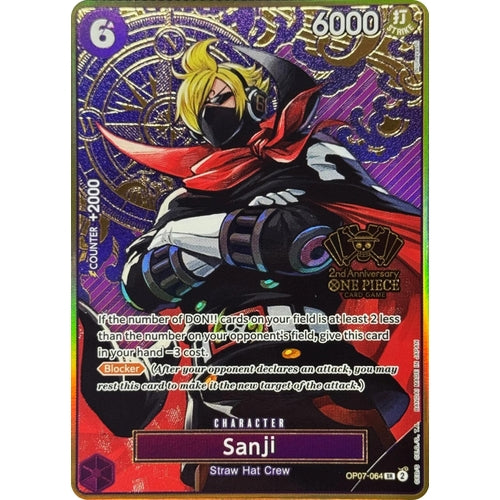 Sanji (One Piece Japanese Version 2nd Anniversary Set) (OP07-064) [One Piece Promotion Cards] - PokéBox Australia
