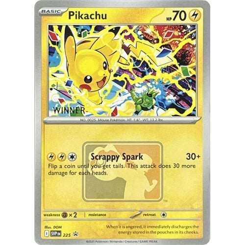 Pikachu - 225 (World Championship 2025) [Winner] (225) (SV: Scarlet & Violet Promo Cards) - PokéBox Australia