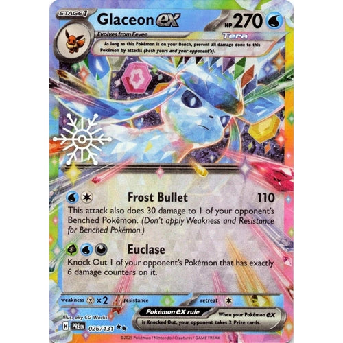 Glaceon ex - 026/131 (Holiday Calendar) (026/131) (SV: Prismatic Evolutions) - PokéBox Australia