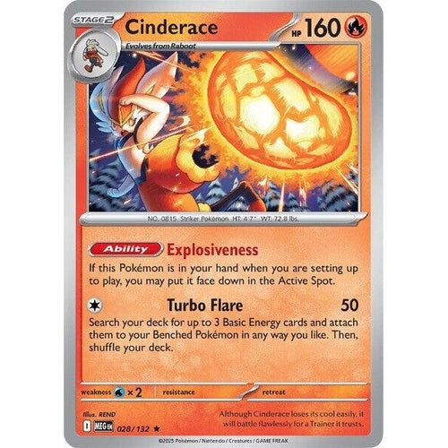 Cinderace (028/132) (ME01: Mega Evolution) - PokéBox Australia