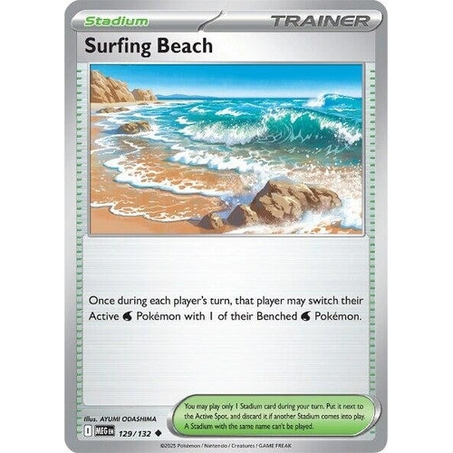 Surfing Beach (129/132) (ME01: Mega Evolution) - PokéBox Australia