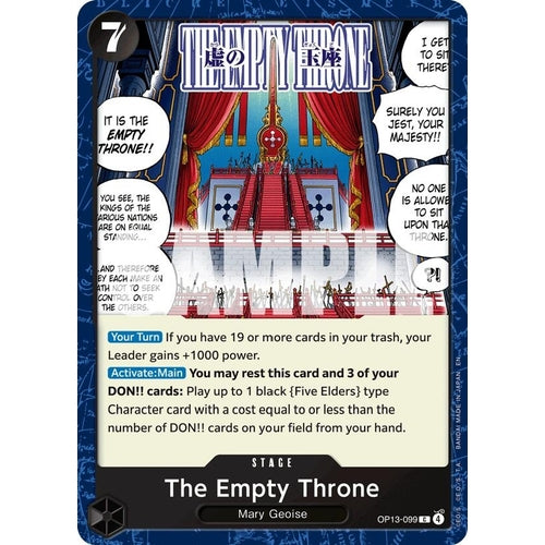 The Empty Throne (OP13-099) (Carrying On His Will) - PokéBox Australia