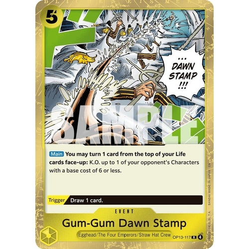Gum-Gum Dawn Stamp (OP13-117) (Carrying On His Will) - PokéBox Australia