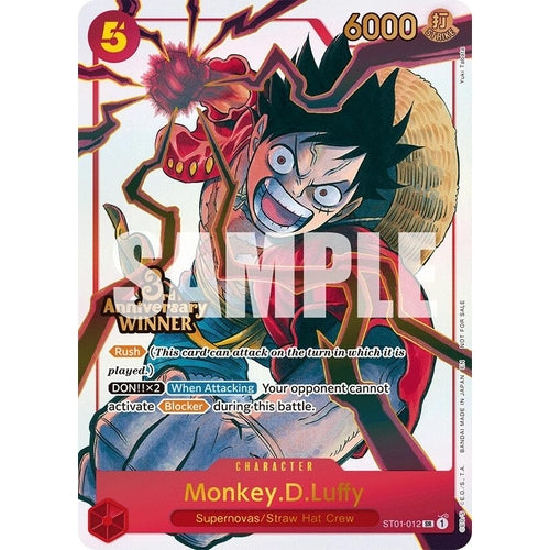 Monkey.D.Luffy - ST01-012 (3rd Anniversary Winner) (ST01-012) (One Piece Promotion Cards) - PokéBox Australia