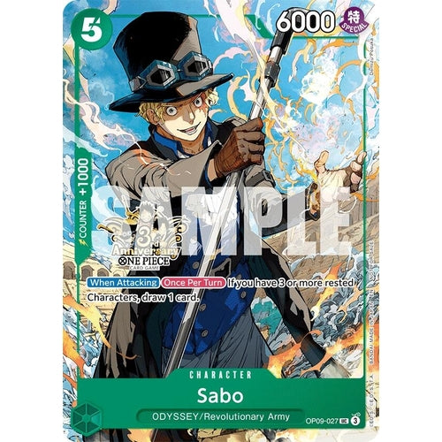 Sabo - OP09-027 (3rd Anniversary Tournament 3 Brothers Pack (OP09-027) (Carrying On His Will: 3rd Anniversary Tournament Cards) - PokéBox Australia