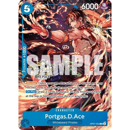 Portgas.D.Ace - OP07-053 (3rd Anniversary Tournament 3 Brothers Pack) (OP07-053) (Carrying On His Will: 3rd Anniversary Tournament Cards) - PokéBox Australia